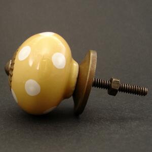 Keramická úchytka-Melounová s puntíky Barva kovu: zlatá