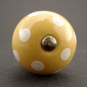Keramická úchytka-Melounová s puntíky Barva kovu: zlatá