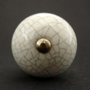 Keramická úchytka-Bílá crackle Barva kovu: stříbrná