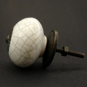 Keramická úchytka-Bílá crackle Barva kovu: antik tmavá