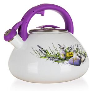 Smaltovaná pískací konviceí LAVENDER 3 l