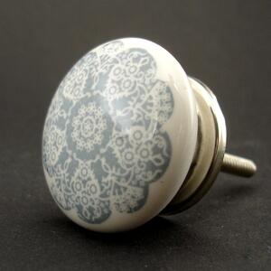 Keramická úchytka-Orient světle šedý-POTISK Barva kovu: stříbrná