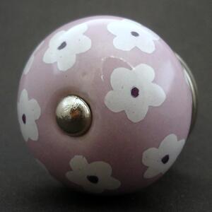 Keramická úchytka -Krásnoočko lila Barva kovu: stříbrná