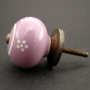 Keramická úchytka -Sedmikráska lila Barva kovu: antik tmavá