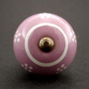 Keramická úchytka -Sedmikráska lila Barva kovu: antik tmavá