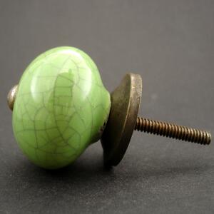 Keramická úchytka-Zelená crackle Barva kovu: antik světlá