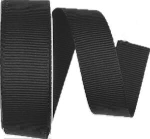 Stuha rypsová ELEGANCE BLACK černá 25mm x 3m (7,- Kč/m)