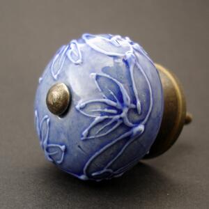 Keramická úchytka-Verona-modrá Barva kovu: zlatá