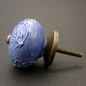 Keramická úchytka-Verona-modrá Barva kovu: antik světlá