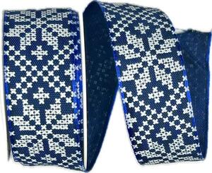 Stuha vánoční NORDIC BLUE 25mm x 2m (11,-Kč/m)