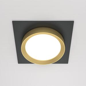 Maytoni Moderní vestavné svítidlo HOOP, 15W, d. 11 cm, 1xGX53 Barva: Černá/zlatá