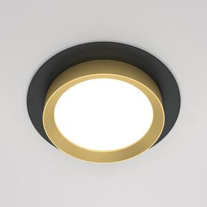 Maytoni Moderní vestavné svítidlo HOOP, 15W, ⌀ 11 cm, 1xGX53 Barva: Černá/zlatá