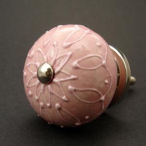 Keramická úchytka-Verona-růžová Barva kovu: stříbrná