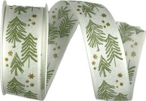 Vánoční stuha STROMKY 25mm x 3m (8,-Kč/m)