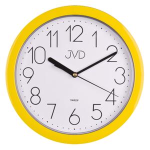 JVD Žluté netikající tiché nástěnné hodiny JVD HP612.12