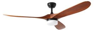 ZEVENTI - LED Stropní ventilátor GINOSA LED/18W/230V Wi-Fi Tuya černá/dub + DO
