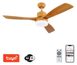 ZEVENTI - LED Stropní ventilátor MARE LED/24W/230V Wi-Fi Tuya dub + DO