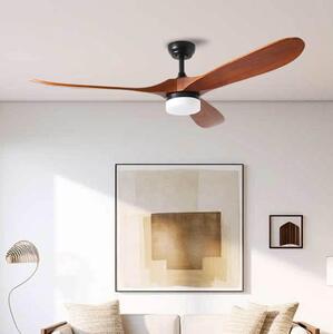 ZEVENTI - LED Stropní ventilátor GINOSA LED/18W/230V Wi-Fi Tuya černá/dub + DO