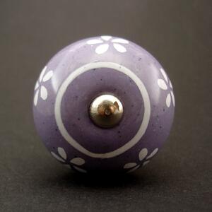 Keramická úchytka -Pomněnka fialová Barva kovu: stříbrná