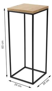Stojan na květiny BASICLOFT 60x24 černá/hnědá