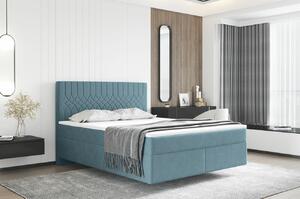 Zvýšená postel boxspring SEVILA 4, s matracemi a topperem, 140 x 200