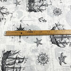 Ervi bavlna š.240 cm - Mořská dobrodružství šedé - 22605-2, metraž
