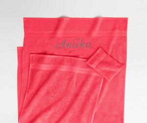 Blancheporte Froté ručník zn. Colombine s výšivkou na přání (12 znaků včetně mezer) korálová ručník 50 x 100 cm