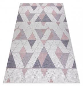 Balta Kusový koberec Sisalový SION 3006 Trojúhelníky ecru / růžový Rozměr: 200x290 cm