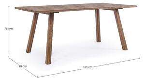 Zahradní stůl lasgo 180 x 90 cm hnědý