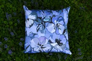 Nelly Bavlněný povlak na polštář abstrakt modrý květ typ: 40x40 jednostranný tisk