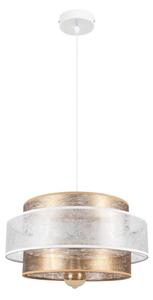 Lustr na lanku GABI 1xE27/60W/230V zlatá/bílá pr. 40 cm
