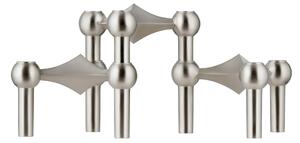 Designový svícen STOFF Nagel Brushed Chrome – set 3 ks