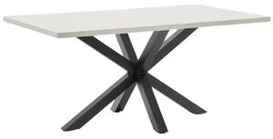 Bílý jídelní stůl Kave Home Argo 160 x 100 cm s černou kovovou podnoží