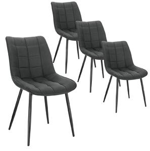 Židle do jídelny - Kancelářské židle - Židle na líčení - Sada 4 židlí - Ergonomický design - Kovové nohy
