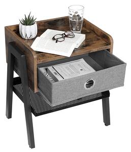 VASAGLE, Noční stolek industriální 46x35x52,5 cm | černý