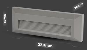 LED Venkovní schodišťové svítidlo LED/3W/230V IP65 3000K šedá