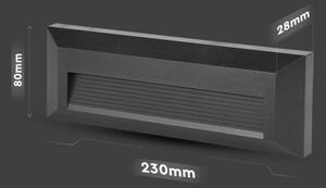 LED Venkovní schodišťové svítidlo LED/3W/230V IP65 4000K černá