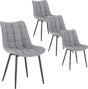 Židle do jídelny - Kancelářské židle - Židle na líčení - Sada 4 židlí - Ergonomický design - Kovové nohy