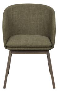 Rowico Zelená židle Windham s hnědými dubovými nohami