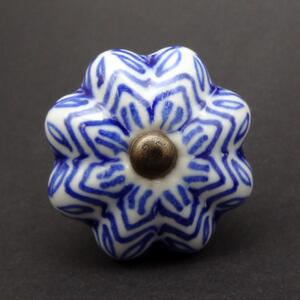 Keramická úchytka-Vločka modrá Barva kovu: antik světlá
