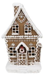 Vánoční perníková chaloupka s Led světýlky Gingerbread House - 13*10*21 cm - Clayre & Eef