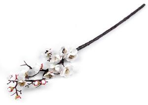 Umělá větvička jabloňový květ - 1 bílá