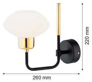Argon 8032 - Nástěnná lampa RAVELLO 1xE14/15W/230V černá/zlatá