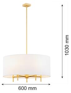 Argon 2132 - Lustr na tyči ABBANO 5xE14/7W/230V mosaz/bílá