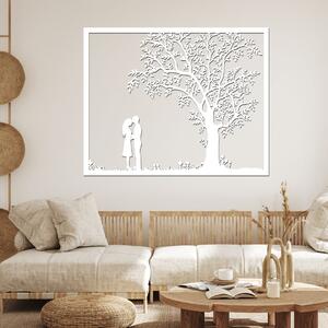 Dřevo života | Dřevěný strom na zeď SOUZNĚNÍ | Rozměry (cm): 80x64 | Barva: Bílá