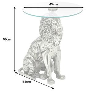 Odkládací stolek WILDLIFE LION 60 CM stříbrný Nábytek | Doplňkový nábytek | Odkládací stolky