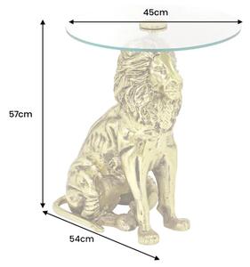 Odkládací stolek WILDLIFE LION 60 CM zlatý Nábytek | Doplňkový nábytek | Odkládací stolky