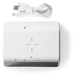 Nedis WCACQ30WT - Budík s LCD displejem a bezdrátovou nabíječkou 15W/5V bílá