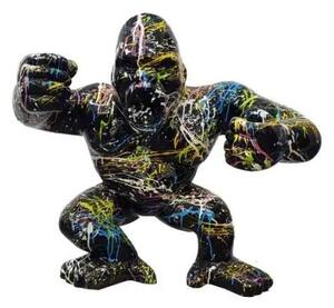 Dekorativní socha Gorila XXL černá s barvou 102 cm