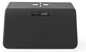 Nedis WCACQ30BK - Budík s LCD displejem a bezdrátovou nabíječkou 15W/5V černá
